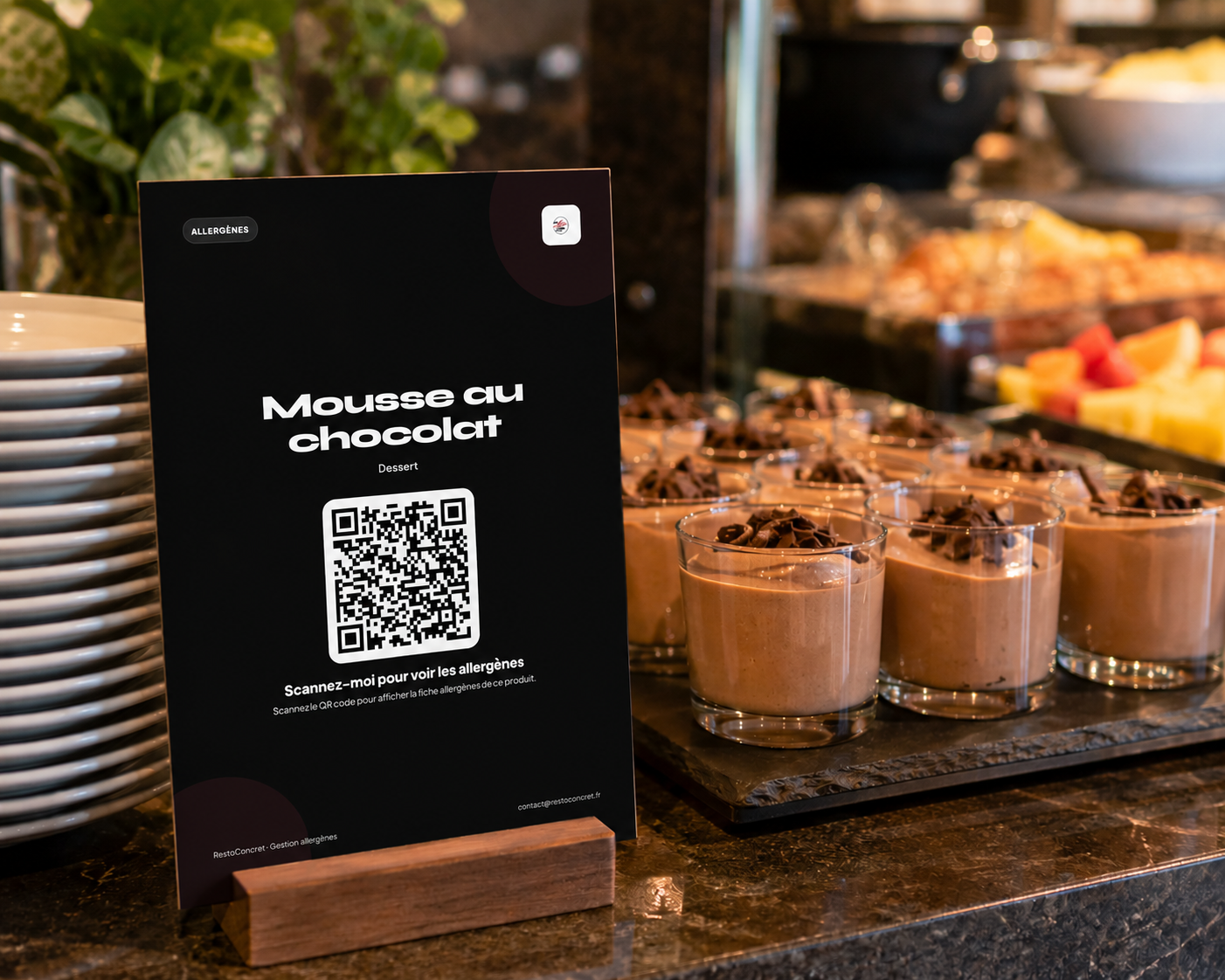PLV allergènes QR Code restaurant boulangerie RestoConcret